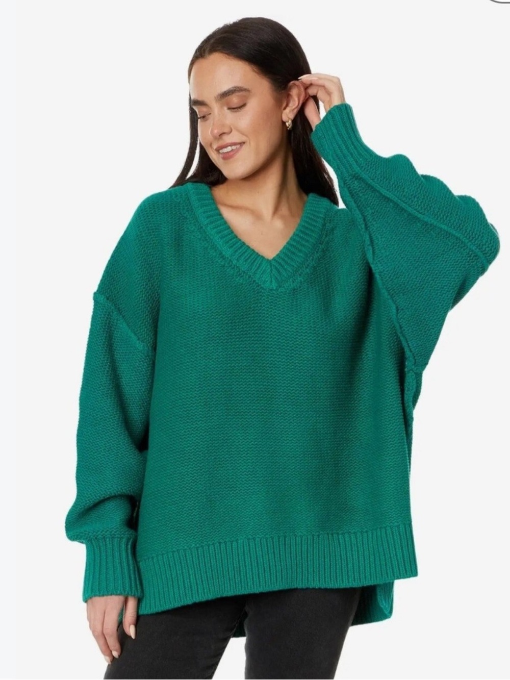 Free People Allie V - Neck Mountain View Large Oversized Comfy chunky